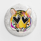 Heart Eye Tiger Button