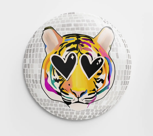 Heart Eye Tiger Button