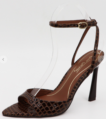 The Luxe Croc Ankle-Strap Heel