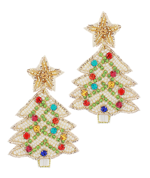 Flocked Tree Earrings