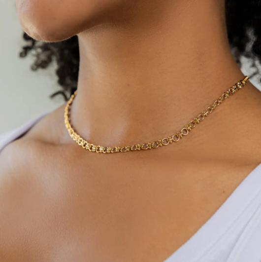 18k Circle Link Necklace