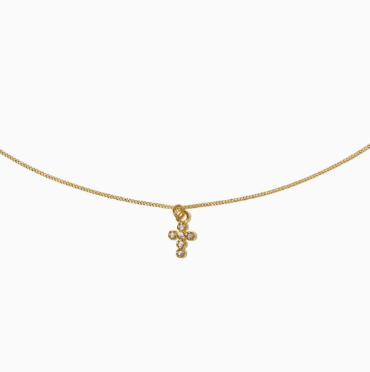 18k Dainty Cross Neckalce