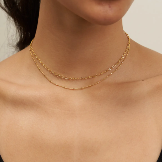 18K Satellite Layered Necklace