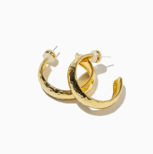 24K Hammered Hoops
