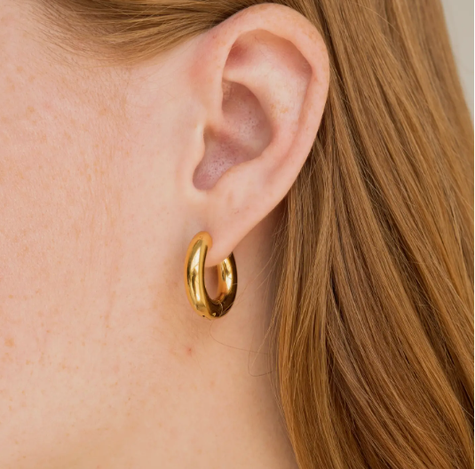18k Gold 12mm Hoops