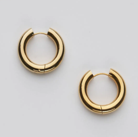 18k Gold 12mm Hoops