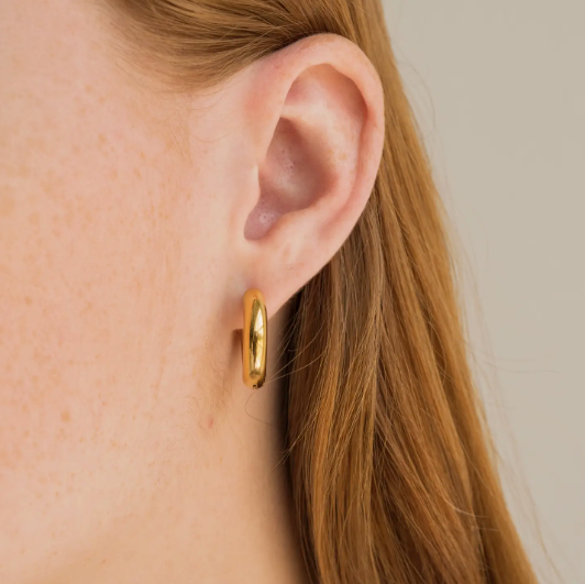 18k Gold 12mm Hoops