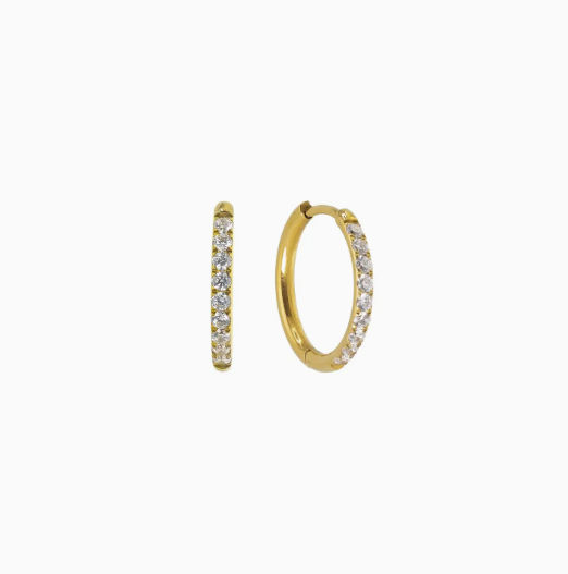 18k Diamond Hoops