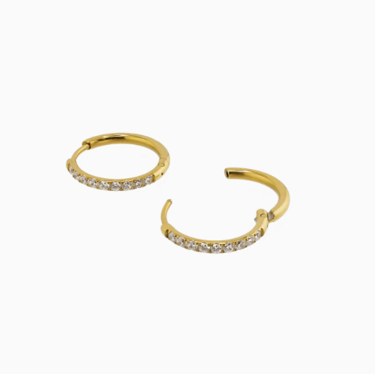 18k Diamond Hoops
