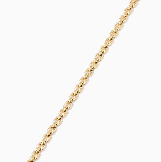 18k Gold Square Chain Necklace