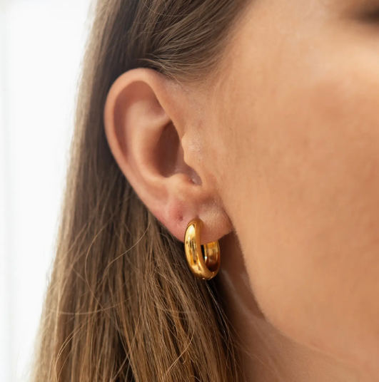 18k Gold 19mm Hoops