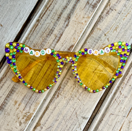 Mardi Gras Beaded Sunglasses