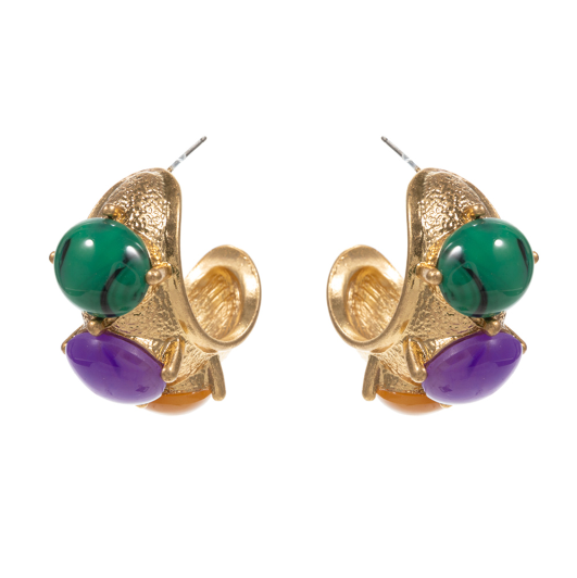 Mardi Gras Stone Hoops