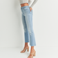 High Rise Crop Flare - Denim