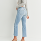 High Rise Crop Flare - Denim