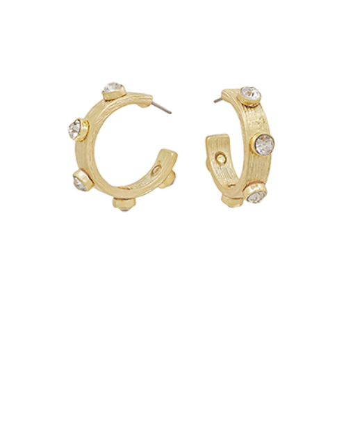 Rhinestone Mini Hoops