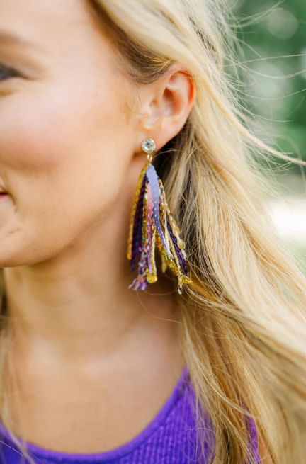 TS Purple & Gold Sequin Earrings