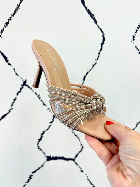 Champagne Twist Rhinestone Heel