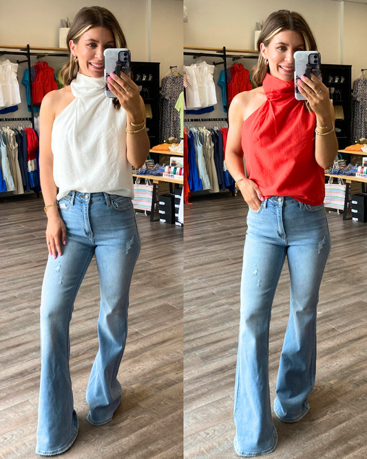 You Bet One Shoulder Top - 2 COLORS - Final Sale