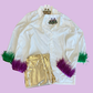 Feather Frenzy Mardi Gras Top