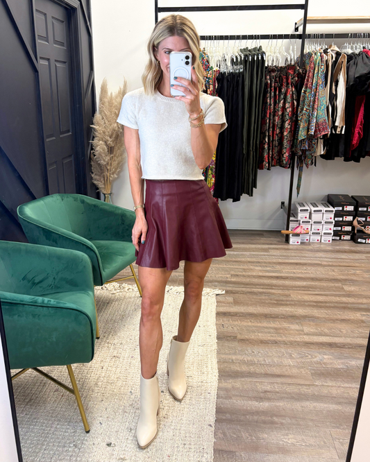 Flirty Leather Skort