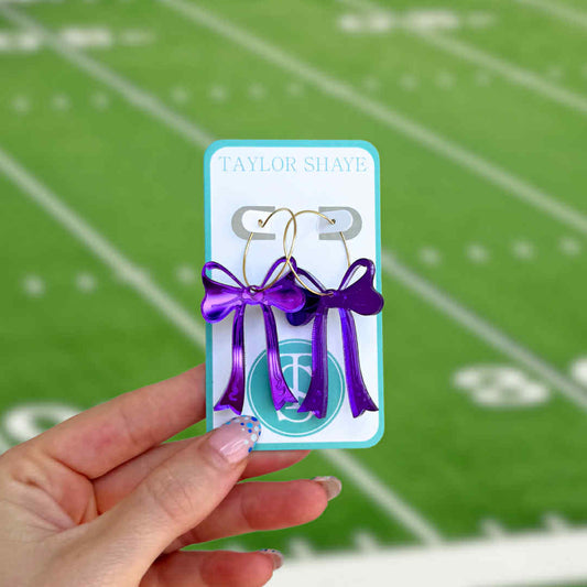 TS Gameday Bow Hoops - Purple