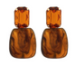 Stone & Geo Earrings - DK. BROWN