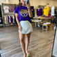 Purple Sequin "Tiger" Tee