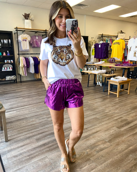 White Sequin "Tiger" Tee