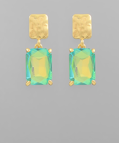 Cushion Cut Earrings - 2 Colors