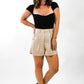 Don't Miss Out Champagne Shorts