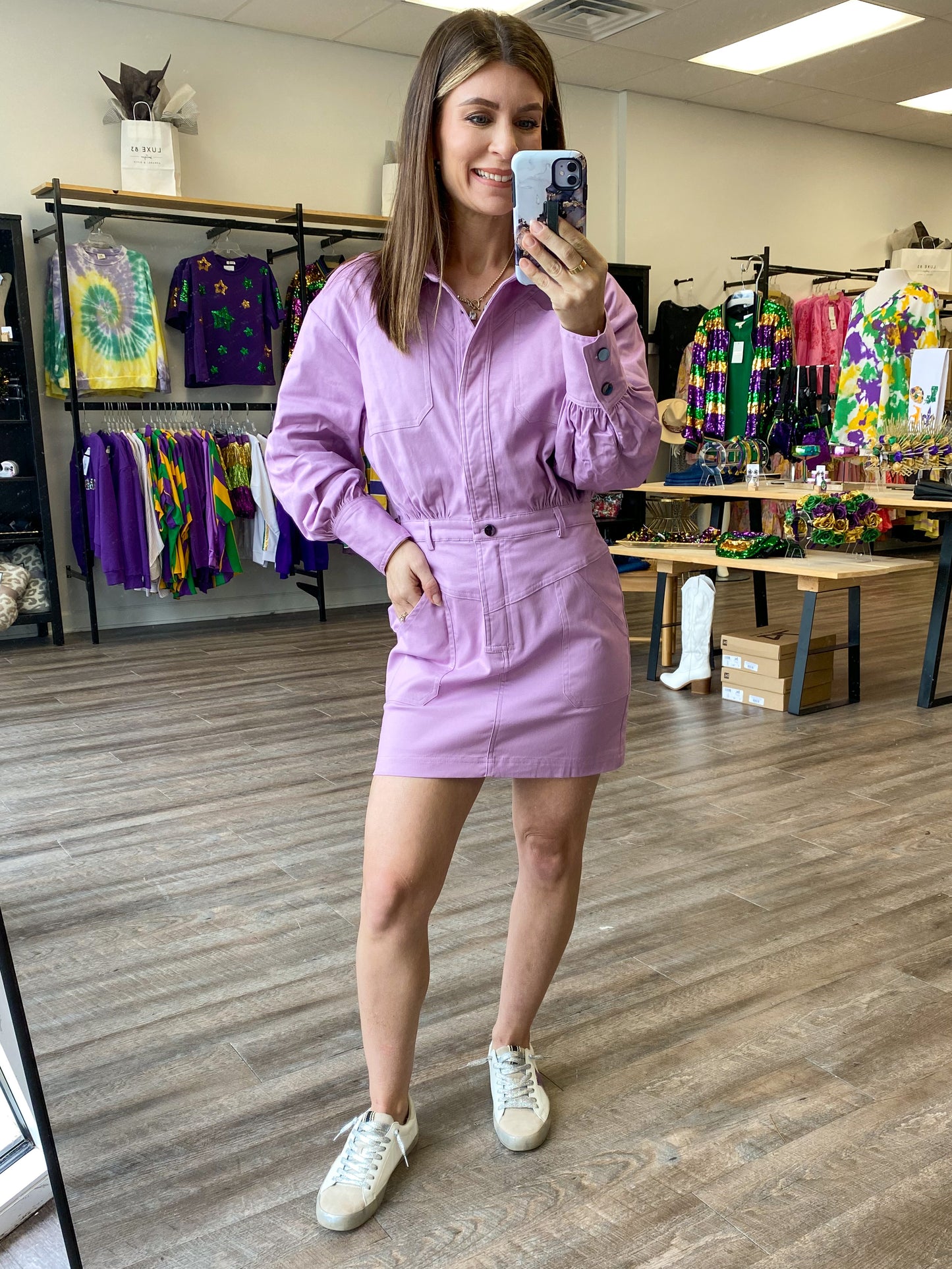 Lilac Utility Dress